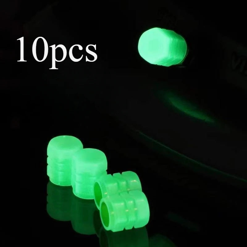 10pcs Luminous Valve Cap for Electric Vehicles, Motorcycles, Bicycles, Trucks, Tires, Luminous Valve Core Covers