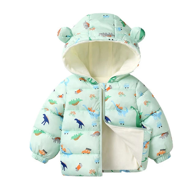 Kids Cartoon Hooded Puffer Coat - Plush Lined Winter Jacket - photo 10