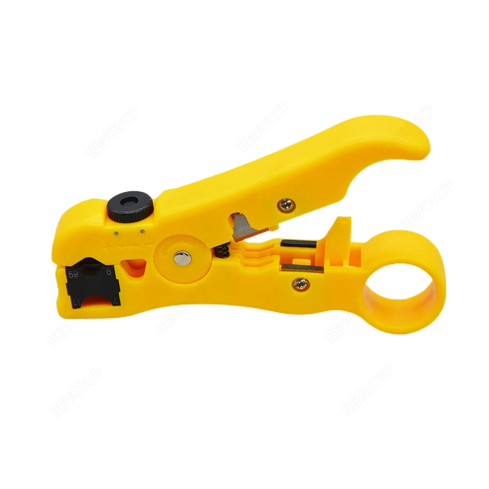 BEVOTOP Adjustable Rotary Coaxial Cable Cutter Stripper Lead Sky TV Network Wire Disassembly Maintenance Tool for Home Tool RG58