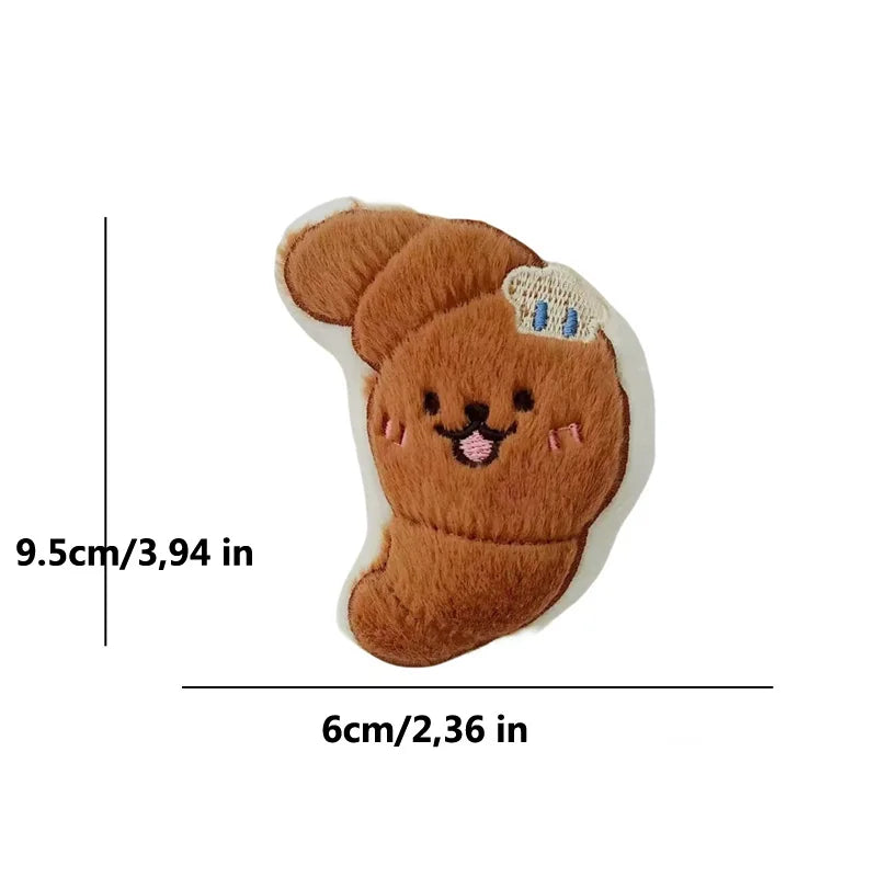 Plush Squeaky Food Dog Toys - Baguette, Pizza & Cake Shapes - photo 7
