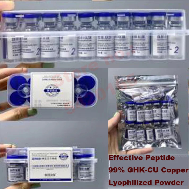 GHK-Cu 99% Blue Copper Peptide Freeze-Dried Powder 60/200mg Anti Wrinkle Plump Firm Skin Fade Lines Repair Barrier Set