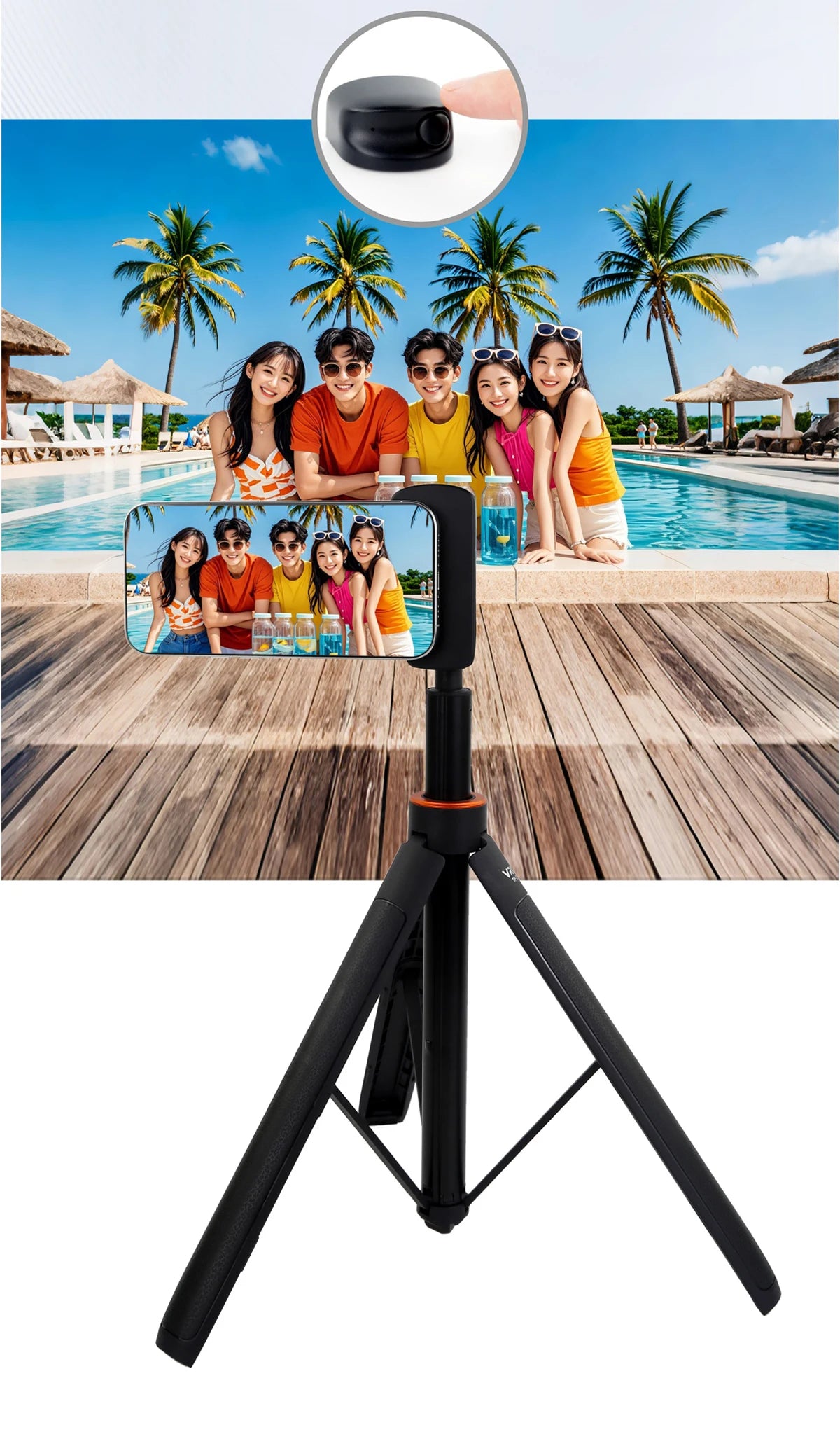 MagSafe Phone Camera Shutter Grip for iPhone 16 Android Bluetooth Selfie Stabilizer With Fill Light for Smartphone Photography