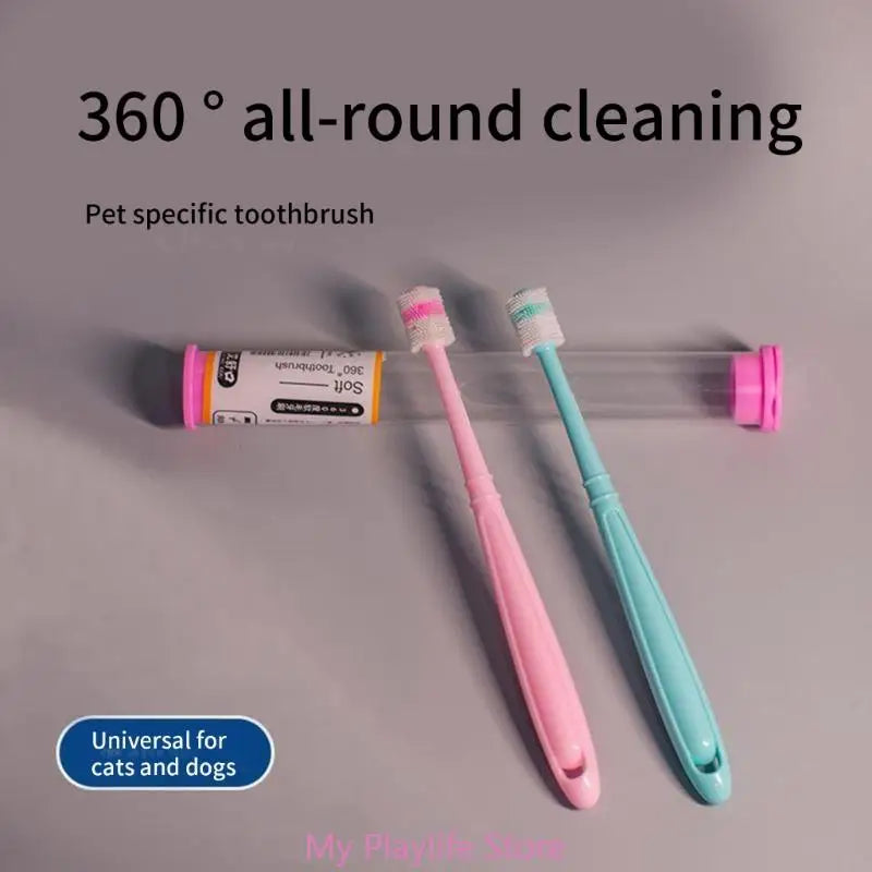Small Silicone Pet Toothbrush - Soft Bristles for Dogs & Cats