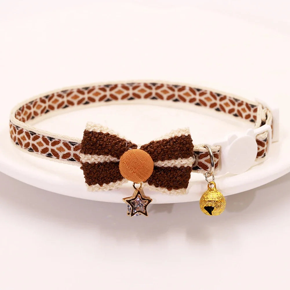 cat collars Cute and Versatile Adjustable Durable with Bells Pet Collars Necklaces Positioning Pets Cats Dogs Party Photos Props