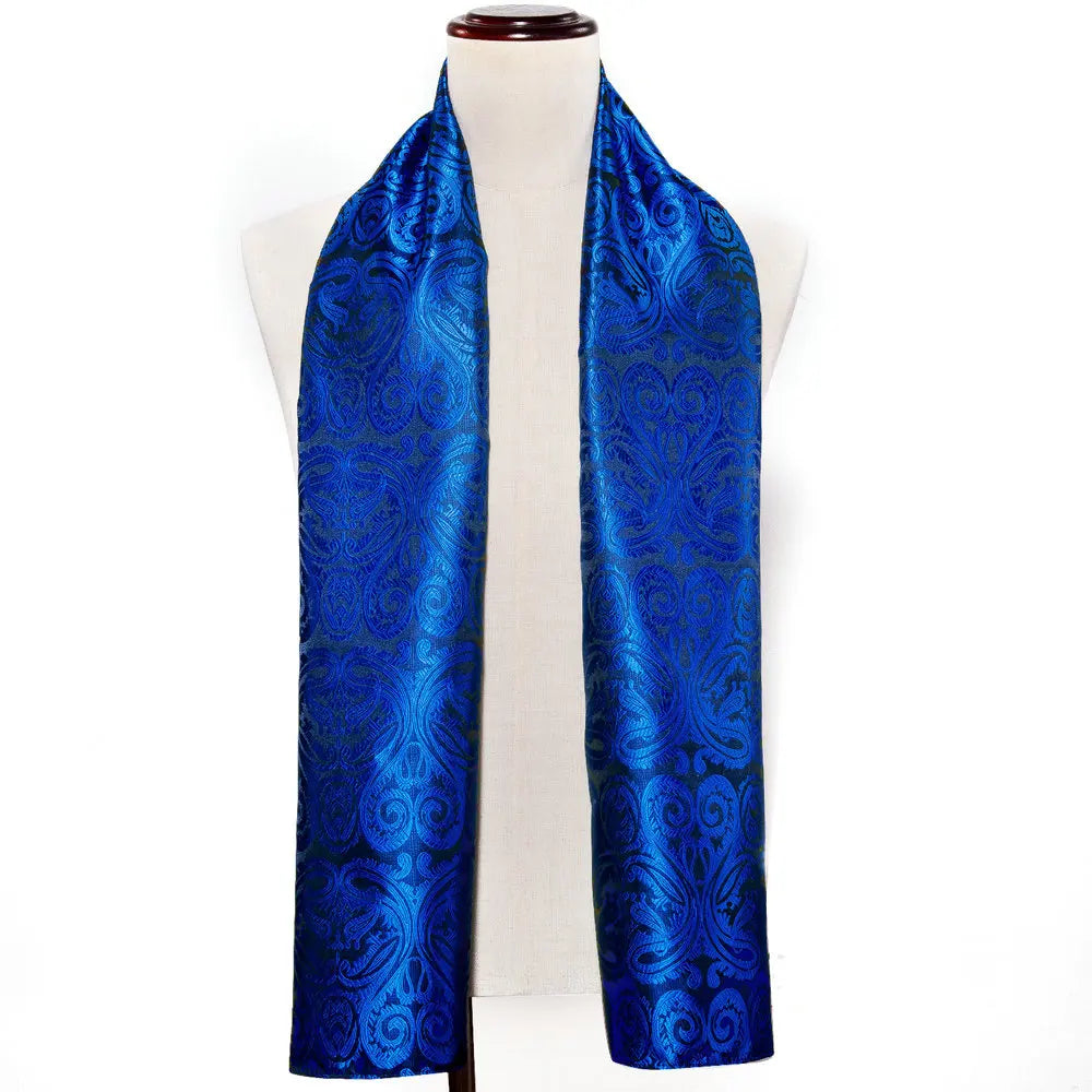 Men's Purple Paisley Long Scarf - 160cm Winter Wrap - photo 19