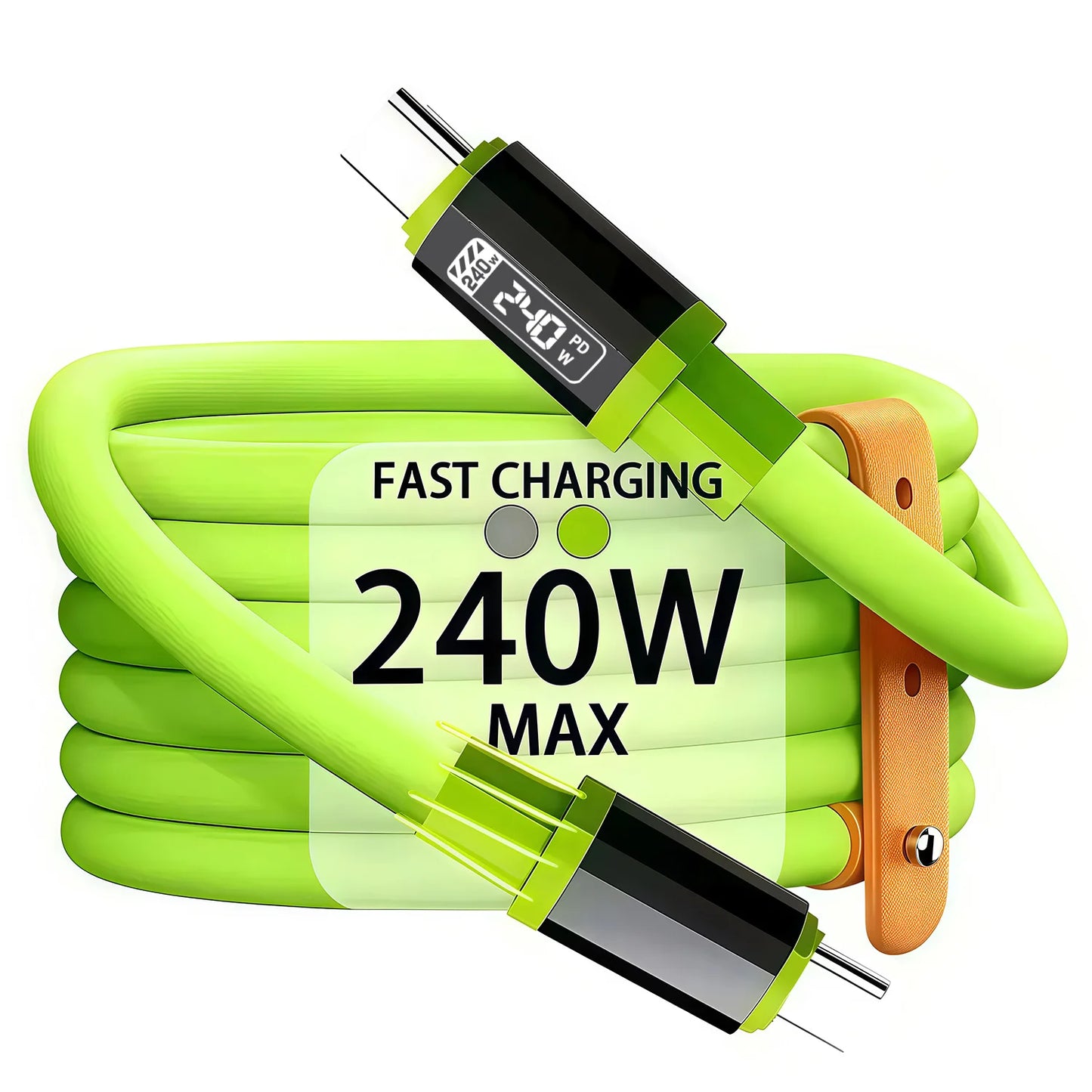 240W Fast Charging Type-C to Type-C Data Cable with Power Screen Universal USB to Type-C Charge Wire For IPhone Samsung Xiaomi