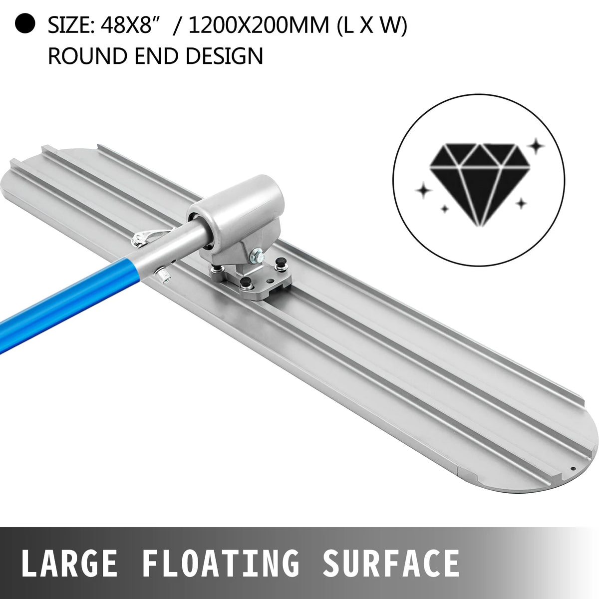 Concrete Bull Float, 1200 mm - Round End with 4 ft Handle - view 4