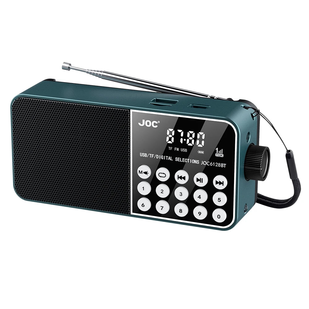 Mini Portable Radio Bluetooth-Compatible Broadcasting Player Radio LED Digital Display Stereo MP3 Player for Emergency Hurricane