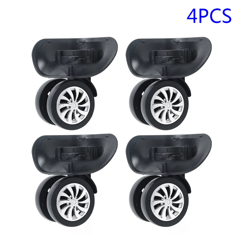 4Pcs Suitcase Luggage Replacement Luggage Suitcase Wheels Swivel Universal Wheel Black For Travelling Bag Travel Suitcase
