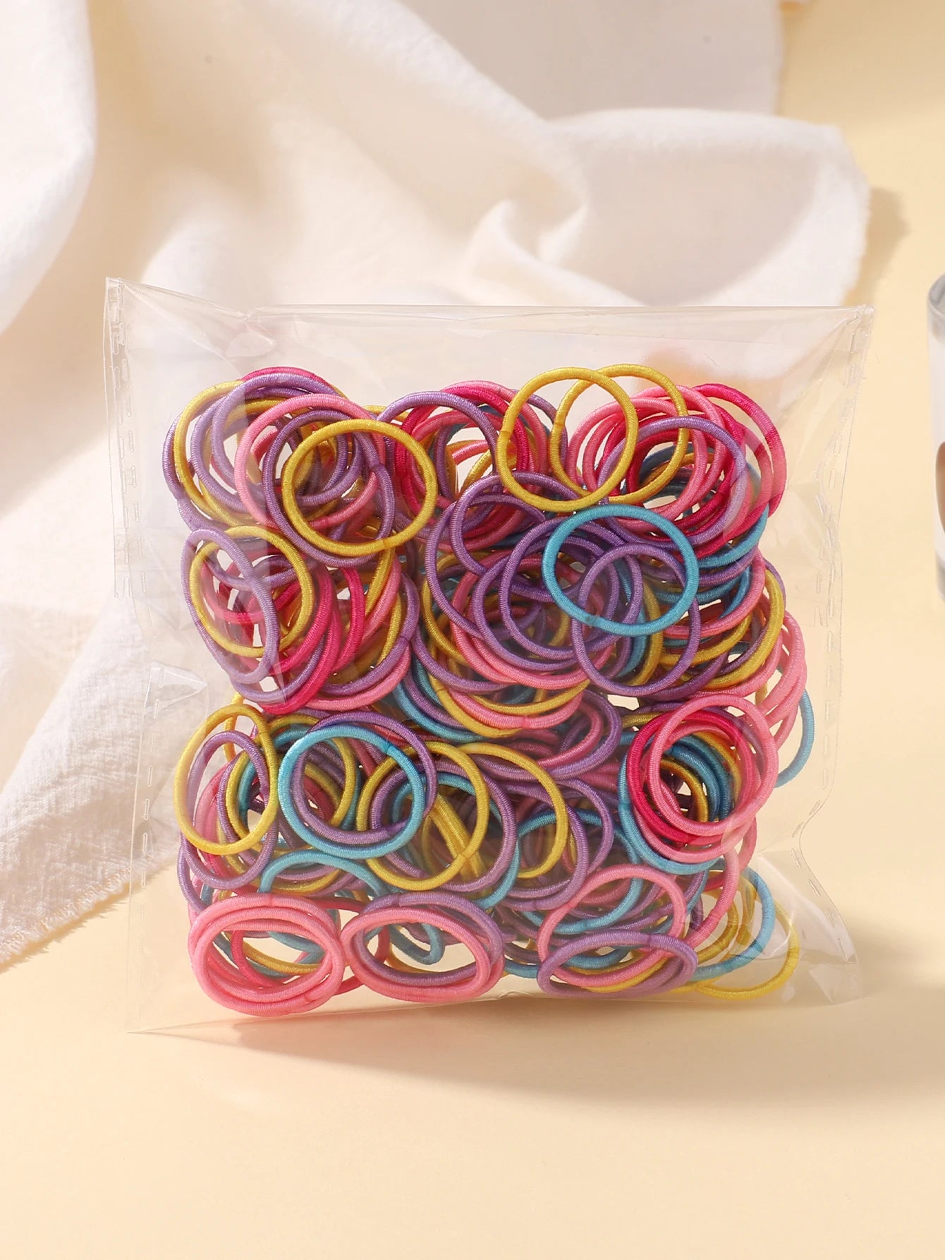 MMAlto 100 Pcs Colorful Mini Hair Ties – Soft Nylon Elastic Rubber Bands for Baby Girls & Kids