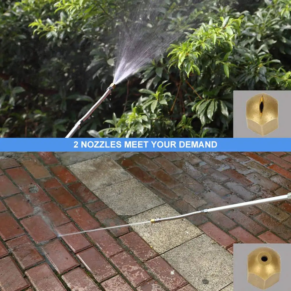 High-Pressure Garden Hose Wand – 46cm Aluminum Spray Gun with 3 Nozzles for Car Wash, Garden & Home Cleaning