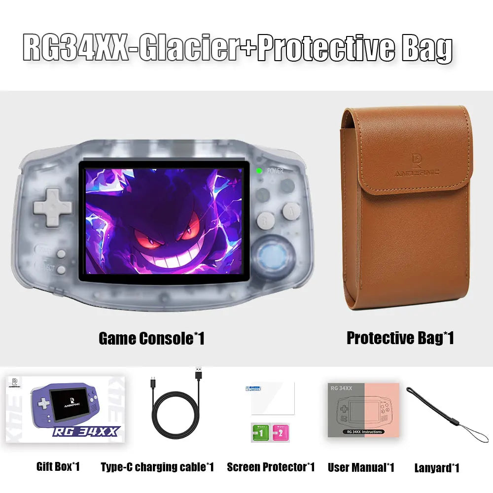 Anbernic RG34XX 64Bit Retro Handheld Game Player 3.4-inch IPS Screen HD-Support TV Portable Game Console 3500mAh streaming Gift