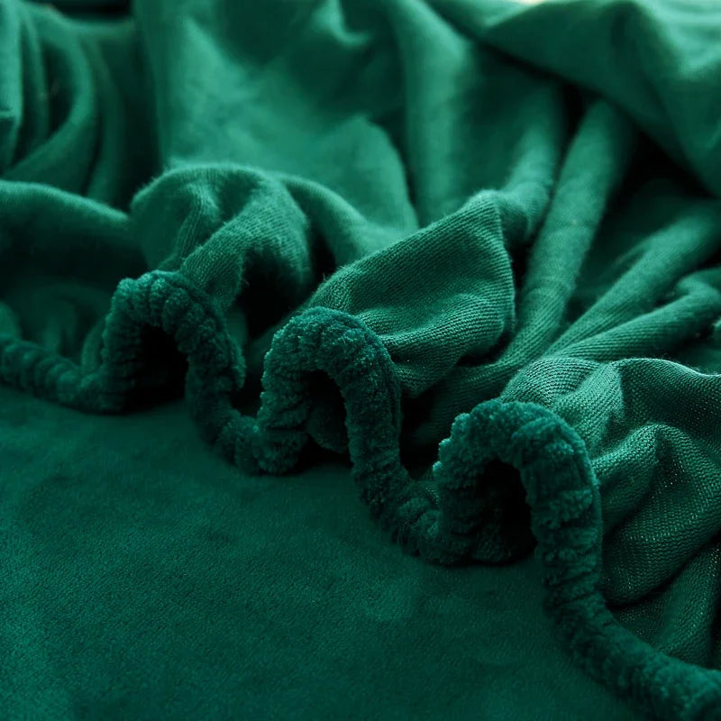 Plush Coral Fleece Fitted Sheet, Warm Winter Mattress Cover