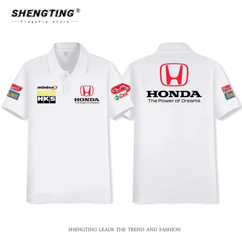 Honda car modified culture polo men's and women's short-sleeved T-shirts can be customized cotton loose T-shirts
