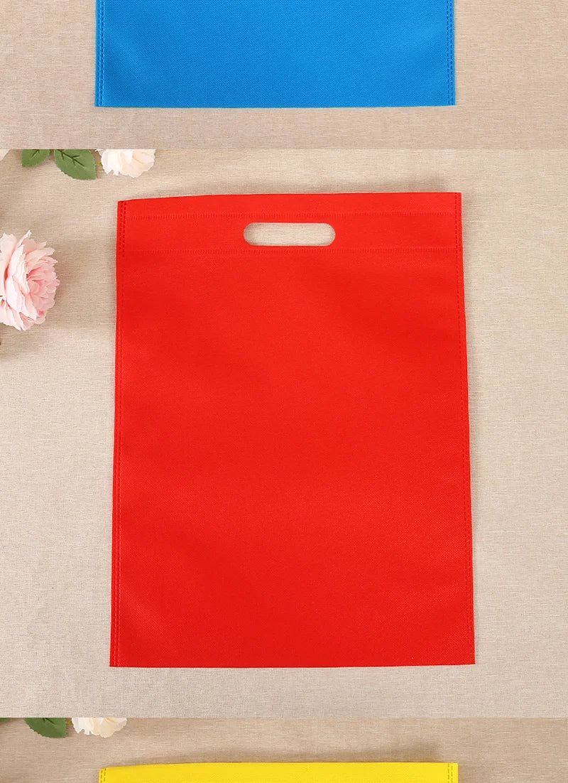 50pieces Nonwoven Storage Bags Eco-friendly and Reusable Nonwoven Shopping Bags Gifts Promotional Tote Bags