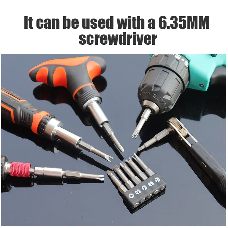 Precision Y U Shaped Triangle Screwdriver Magnetic Bit 1/4in Inner Cross Three Points Screw Driver Security Tip For Power Drill