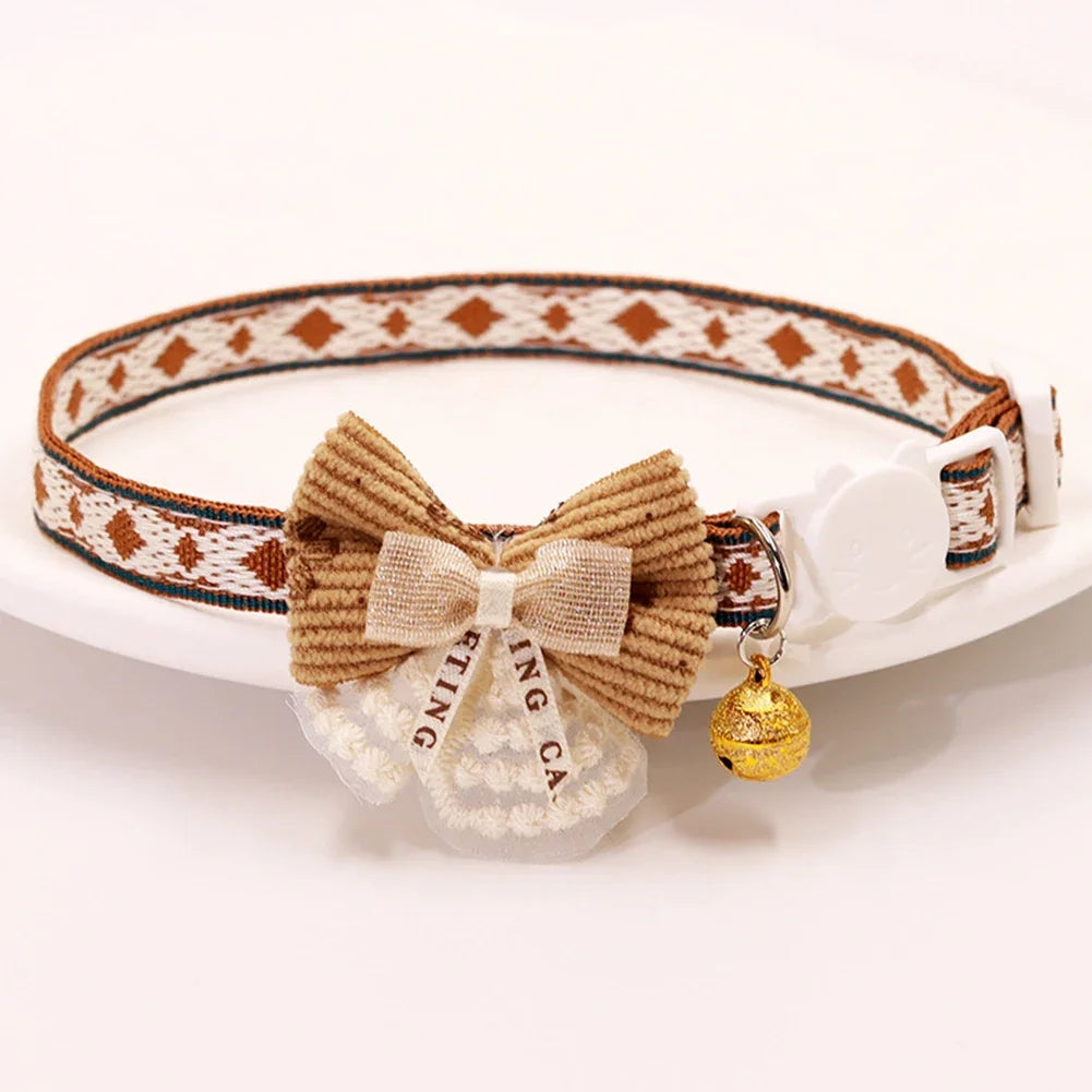 cat collars Cute and Versatile Adjustable Durable with Bells Pet Collars Necklaces Positioning Pets Cats Dogs Party Photos Props