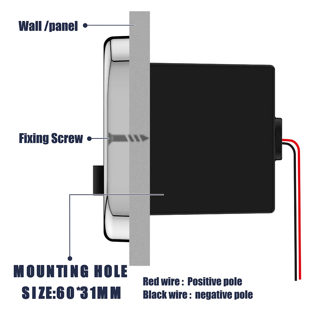 12V-24V 4 Ports Dual USB PD3.0 QC3.0 Outlet 76W Type-C Quick Charge Panel Wall Mount Charger Adapter for Marine Bus ATV Truck RV