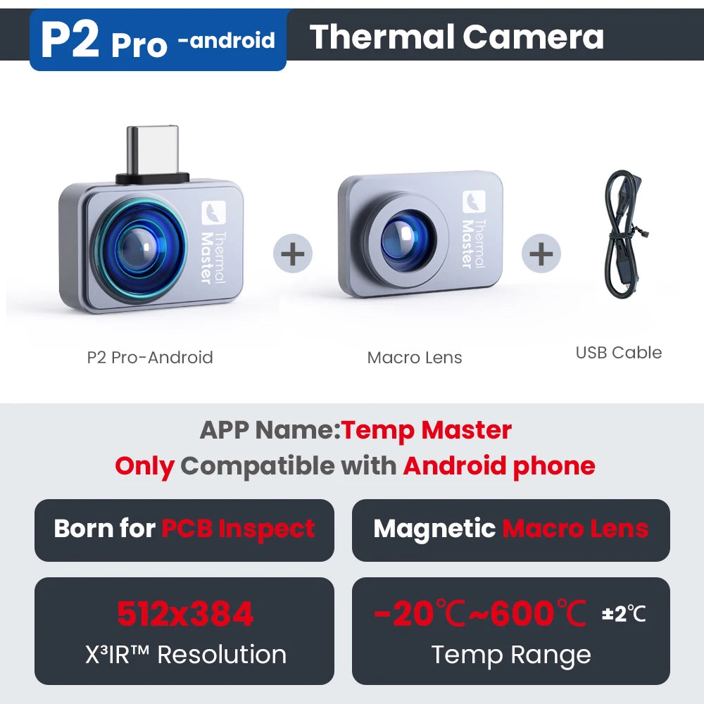 P2 Pro Thermal Imaging Camera — 256×192 Infrared Sensor for Phones