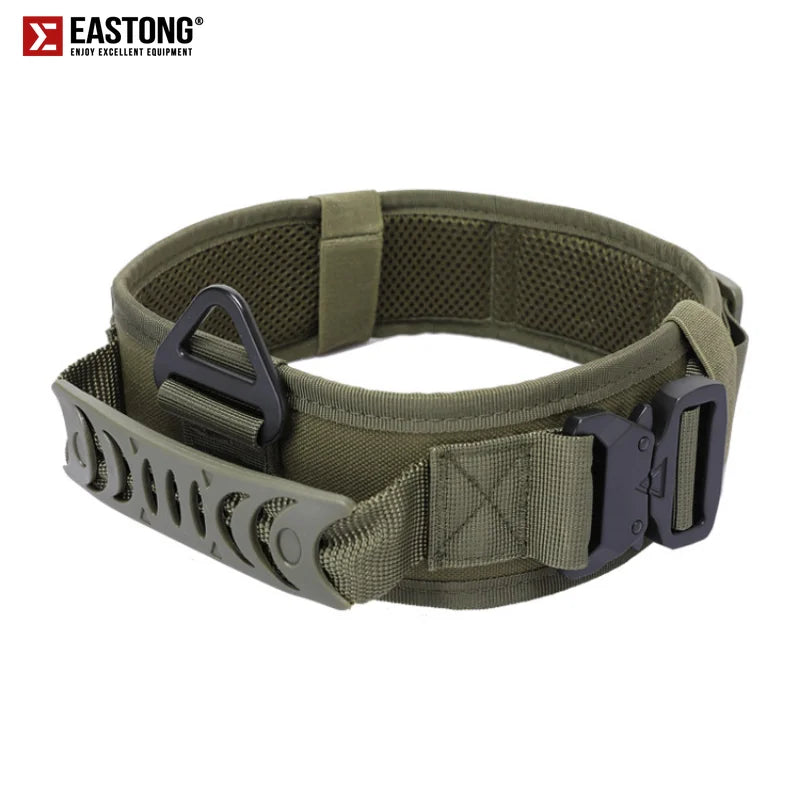 Tactical Reflective Dog Collar - Metal Buckle & Handle