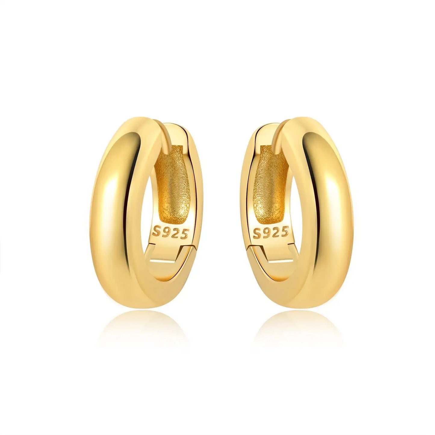 Original 2026 S925 Sterling Silver Zircon 18K Gold Lining Vintage Hoop Earrings for Women Birthday Party Wedding Gift Jewellery