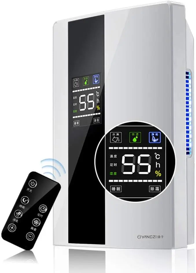 110V Home Dehumidifier 2200ml Air Moisture Absorber 90W with Remote Control Drain Hose 323sq.ft Fit for RV Bedroom