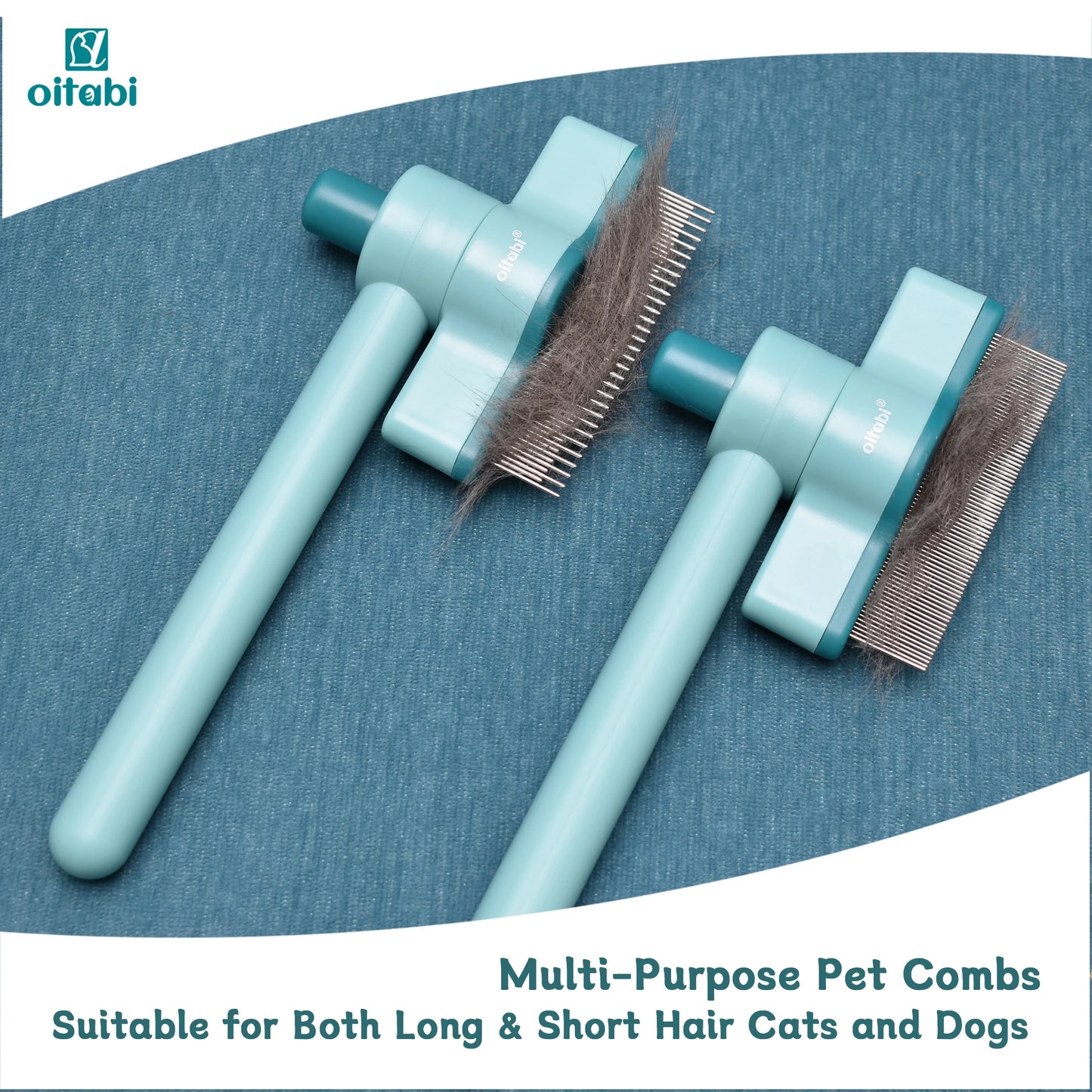 OITABI 1/2PCS Rotatable Flea Comb for Cat Dog Brush for Shedding Pet Hair Removal Comb with Stainless Steel Teeth for Deshedding