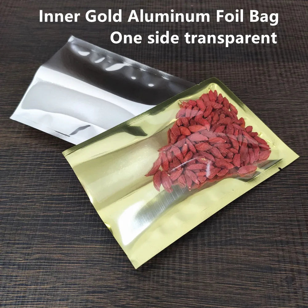 100pcs Aluminum Foil Zip Lock Bags – Food Grade Silvery Mylar Resealable Pouches for Snacks, Herbs & Gift Packaging
