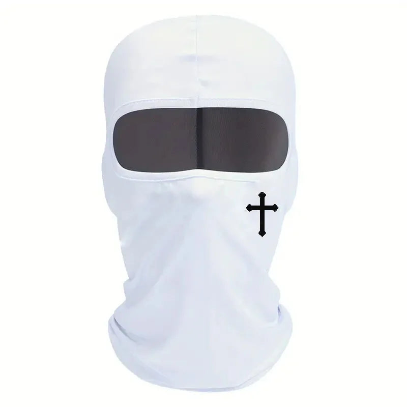 Cross Print Balaclava, Breathable Ski Mask