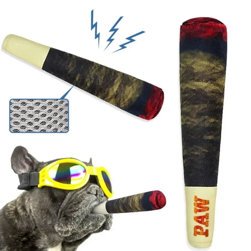 Funny Cigar Plush Dog Toy - Stuffed Squeaky Birthday Gift - photo 3