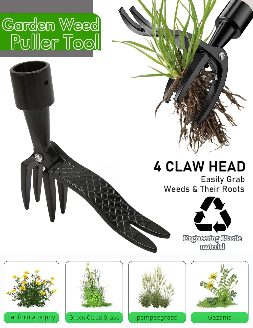 Stand-Up Weed Puller Claw Head — Foot-Pedal Root Remover Tool