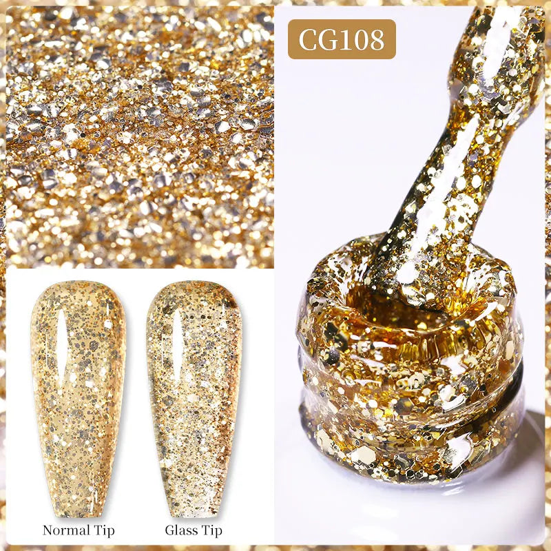 BORN PRETTY Christmas Green Glitter Gel Nail Polish 10ml Sparking Red Glitter White Gold Silver Santa Winter Snowflake Soak Off