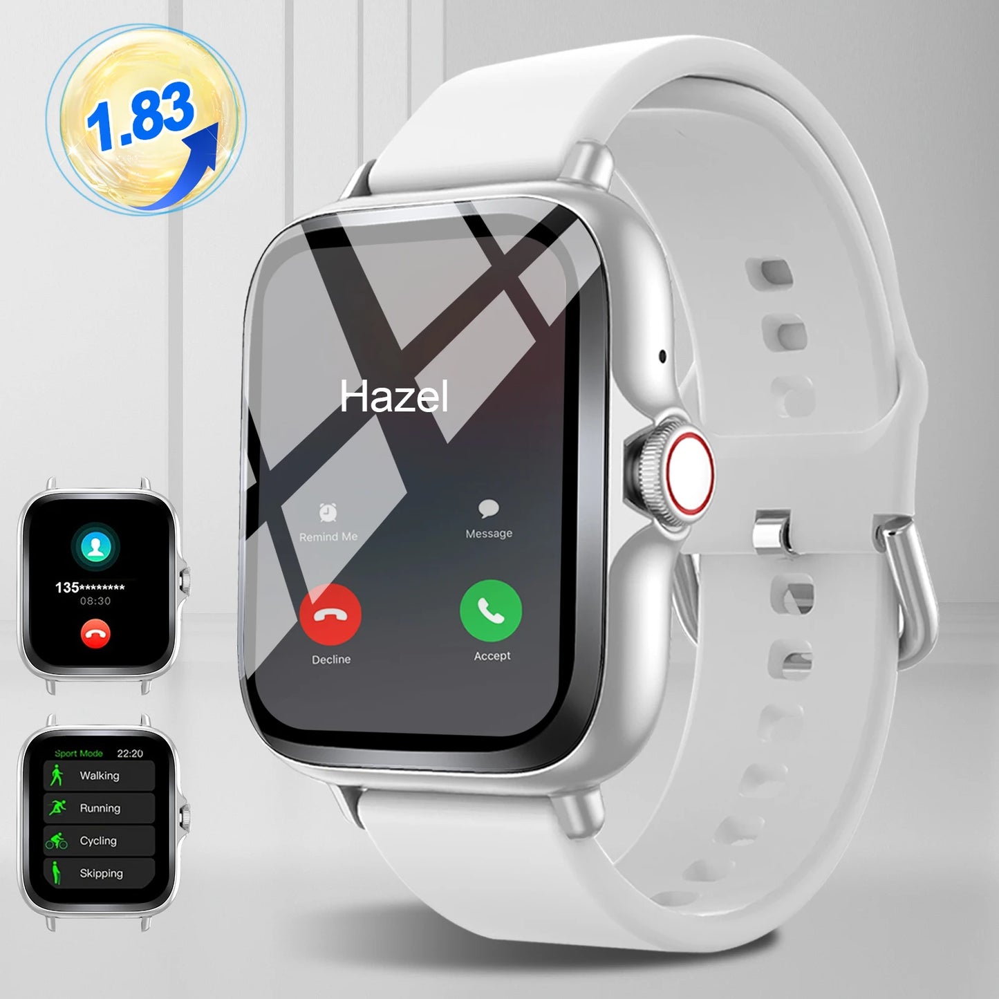 Full Touchscreen Smart Watch — Calls, Messages & Music Control (iOS & Android)
