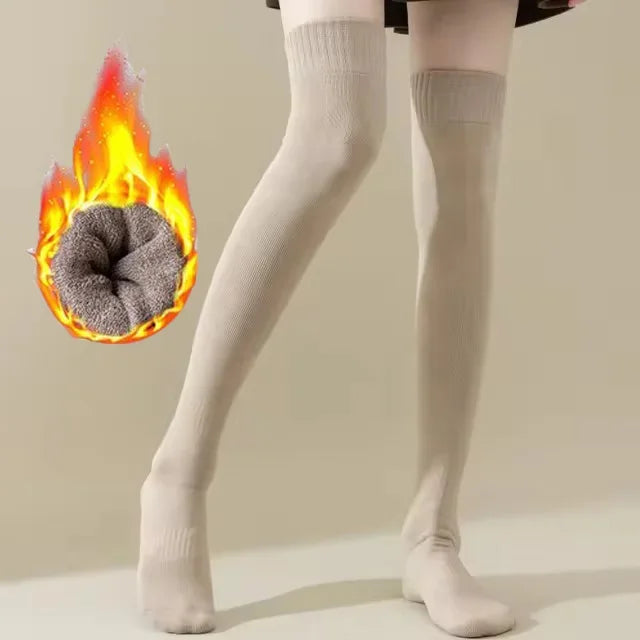Women's Thick Over the Knee Socks, Terry Lined