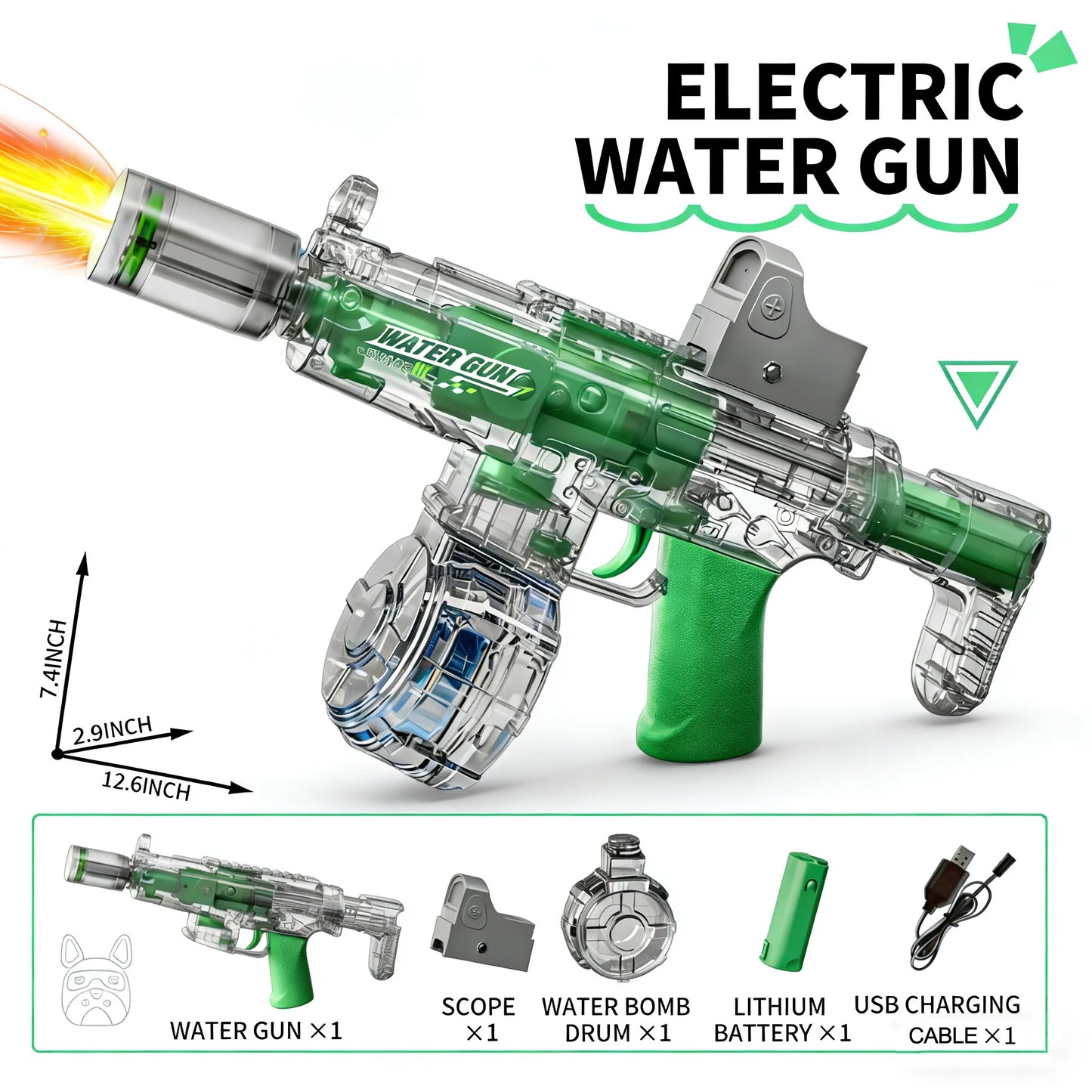 Electric Water Gun with Sensor Lights - Auto Summer Pool Toy