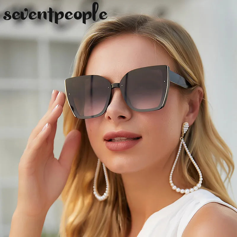 Oversized Cat Eye Sunglasses for Women — Big Frame Retro UV