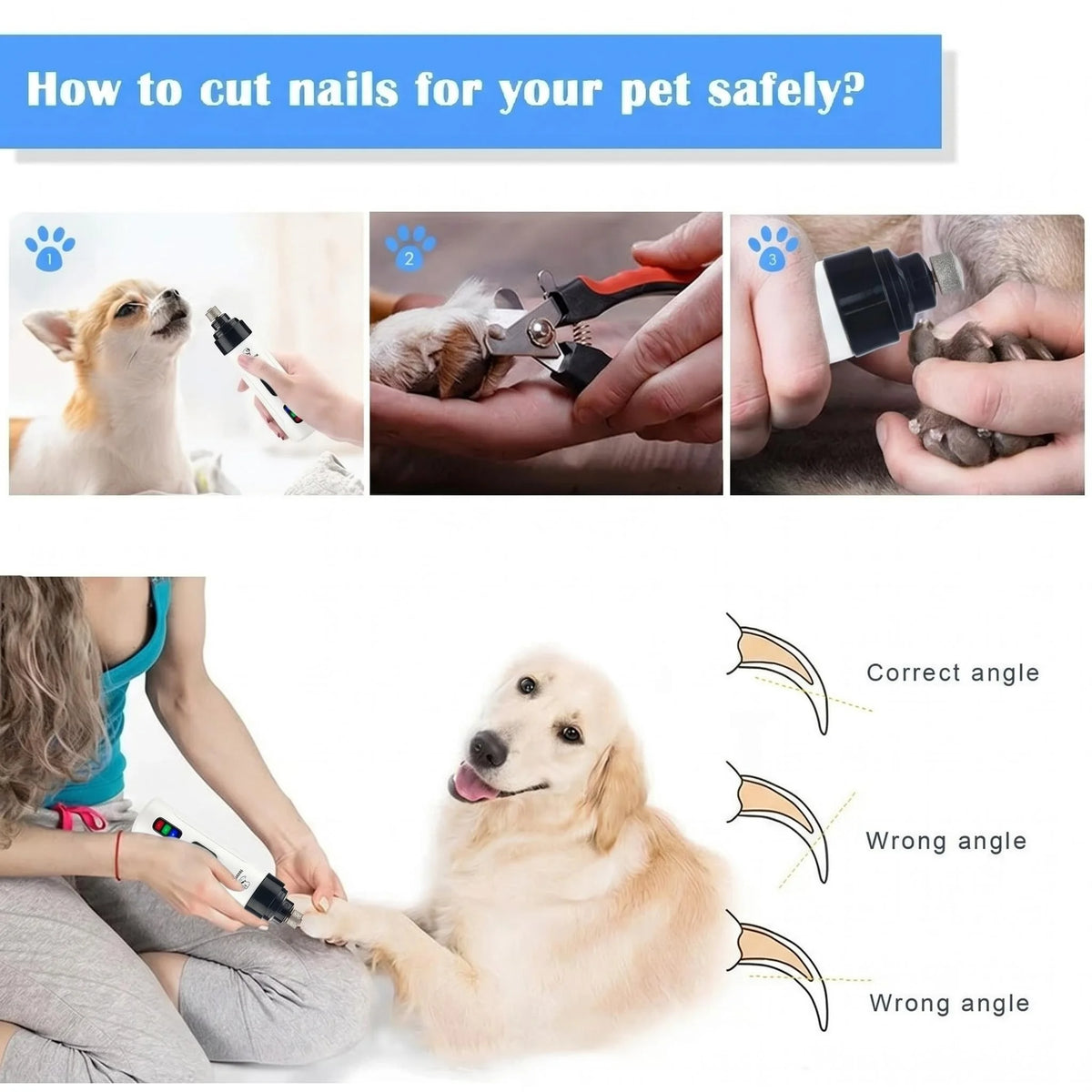Quiet Rechargeable Nail Grinder - Dog & Cat Paw Trimmer – photo 3