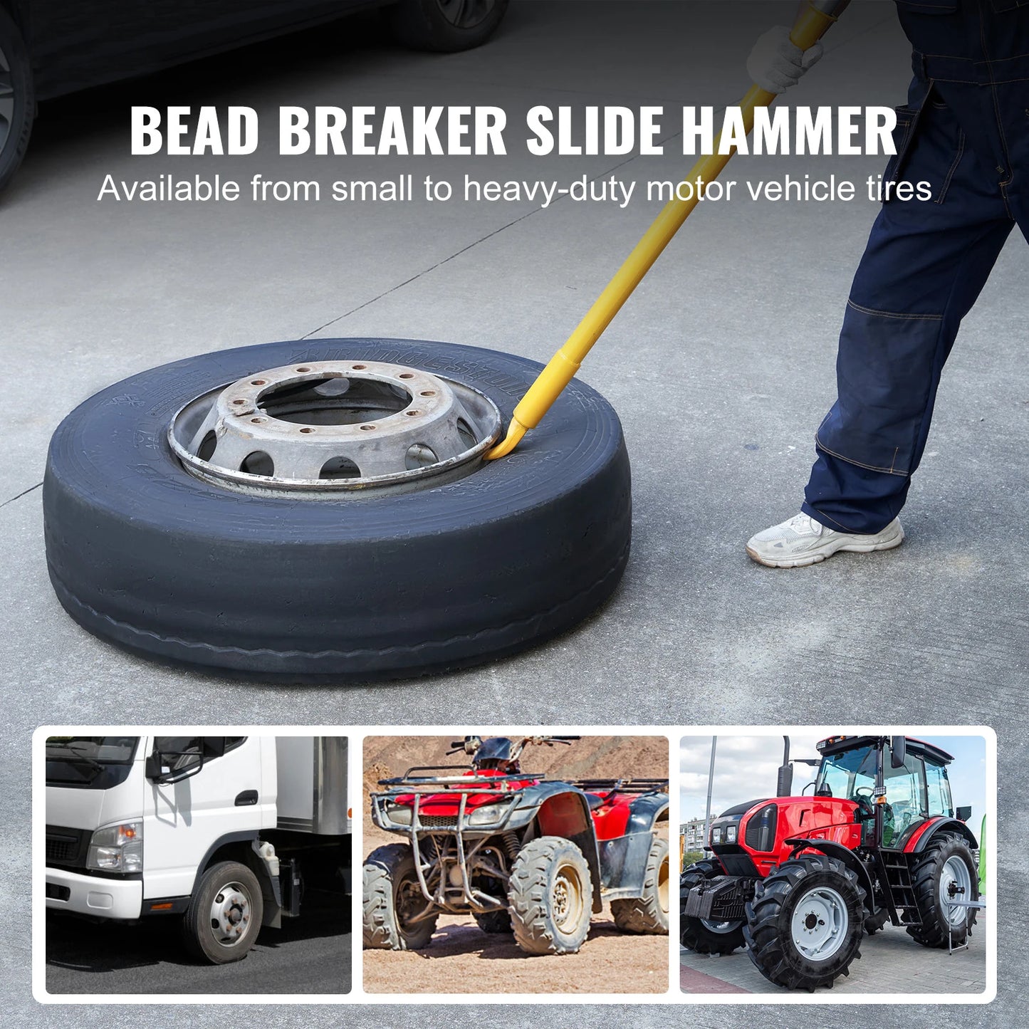 SucceBuy Heavy-Duty Steel Tire Bead Breaker Slide Hammer