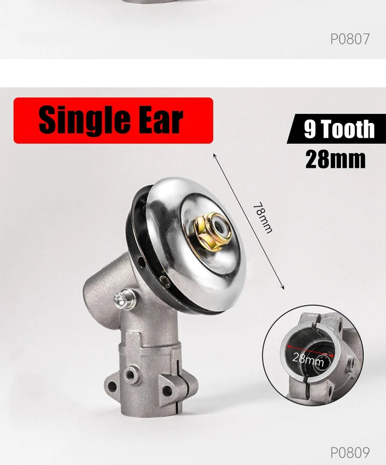 26mm/28mm 9 Tooth Trimmer Gearbox Gearhead Brushcutter Grass Trimmer Replace Gear Head Lawn Mower Parts Gardening Tool