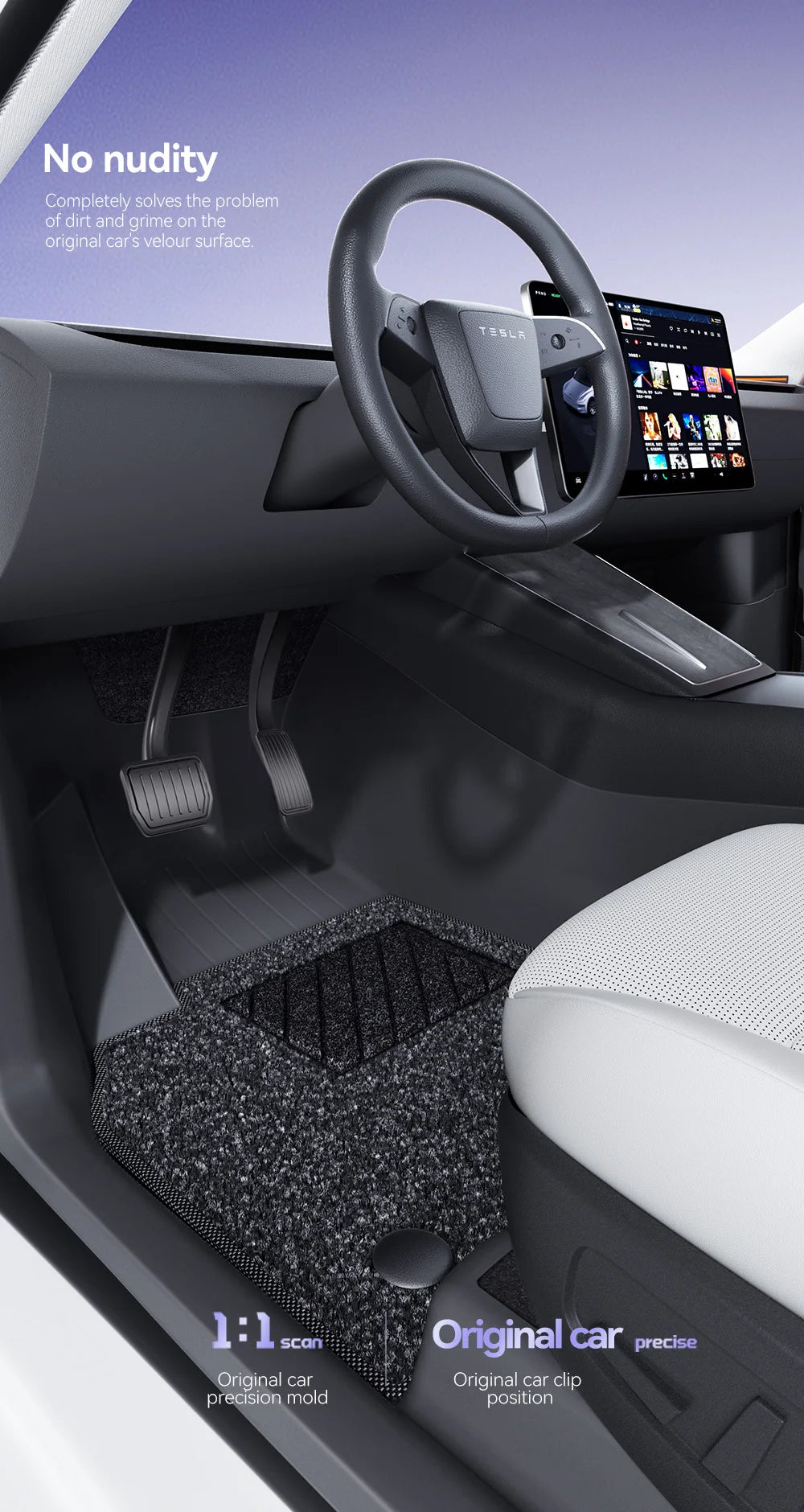 YZ 360° Full Cover TPE Injection Floor mat waterproof Anti-Slip Set Floor Liner Mat For Tesla Model Y Juniper 2026-2026