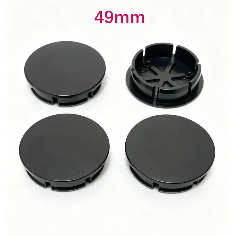 New 4pcs 68mm 65mm 60nmm 56mm 50mm 49mm 48mm Black Chrome Silver Blank Base Rim Cap For Car Modification Universal No Logo Hub C