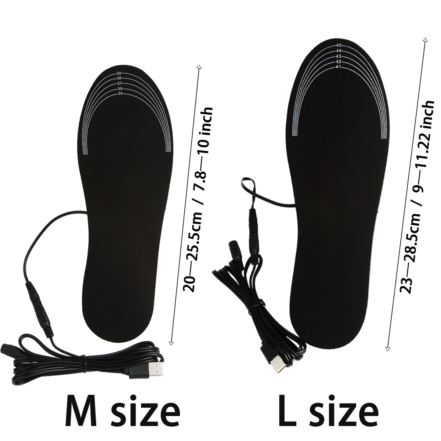 USB Heated Shoe Insoles Feet Warm Sock Pad Mat Electrically Heating Insoles Washable Warm Thermal Insoles Unisex WJ014 Insoles