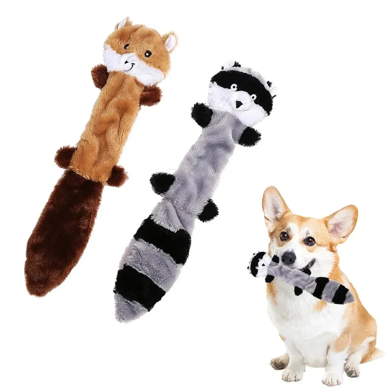 No-Stuffing Squeaky Dog Toy - Plush Chew for All Breeds