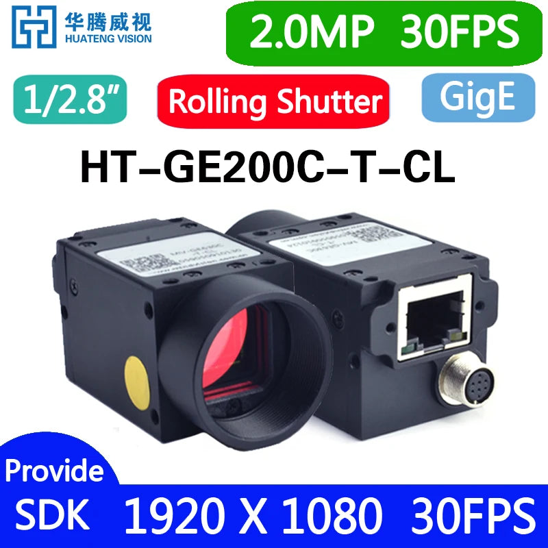 Gigabit Ethernet GigE Machine Vision Industrial Camera Color Rolling Shutter C Mouth Provide SDK Windows Linux Demo Python