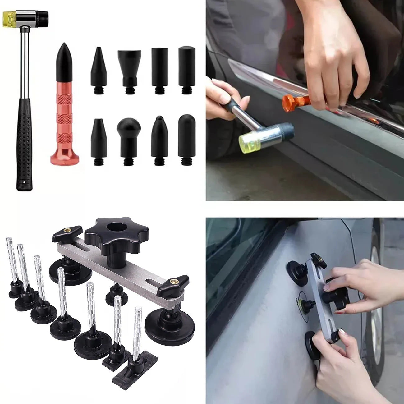 Paintless Dent Repair Kit – 43 & 84-Piece PDR Tool Set with Slide Hammer, T-Bar Puller & Glue Gun | Fix Car Dents, Hail Damage & Door Dings at Home
