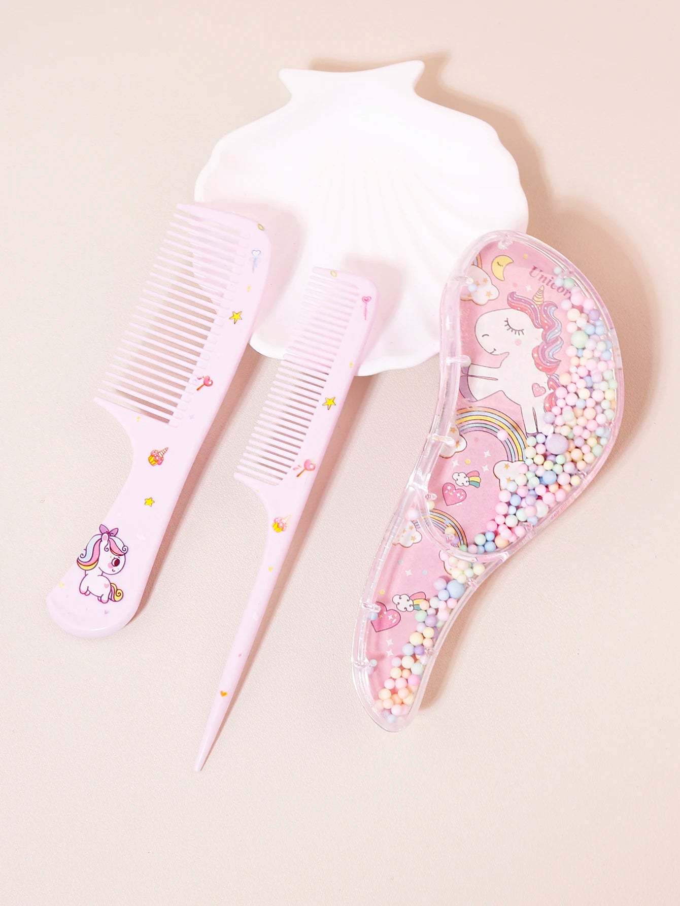 3pcs cartoon comb set, wet and dry dual-use, hair styling, suitable for any hair texture, gift set, special for real hair wigs