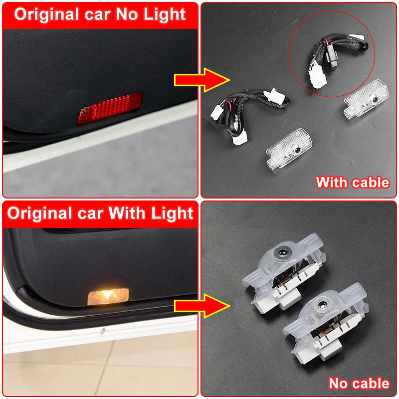 For Toyota Land Cruiser Prado 150 2010-2023 Interior Upgraded  Accessories LC150 FJ150 Car Door Lower Corner light courtesy lamp