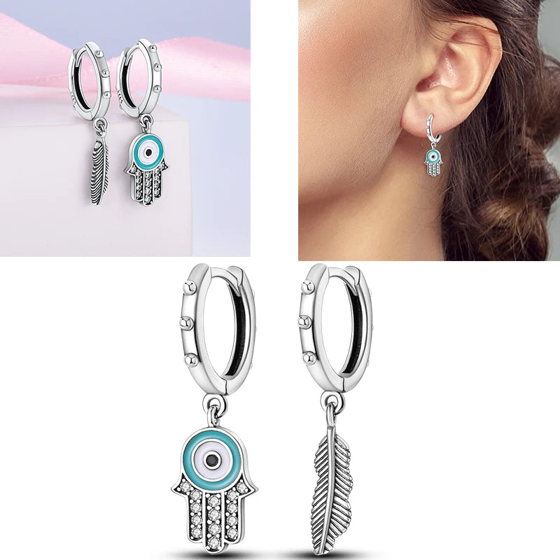 Sparkling Gold Woman Hoop Earrings 925 Sterling Silver Butterfly Colored Zirconium Earrings for Women Jewelry Anniversary Gift