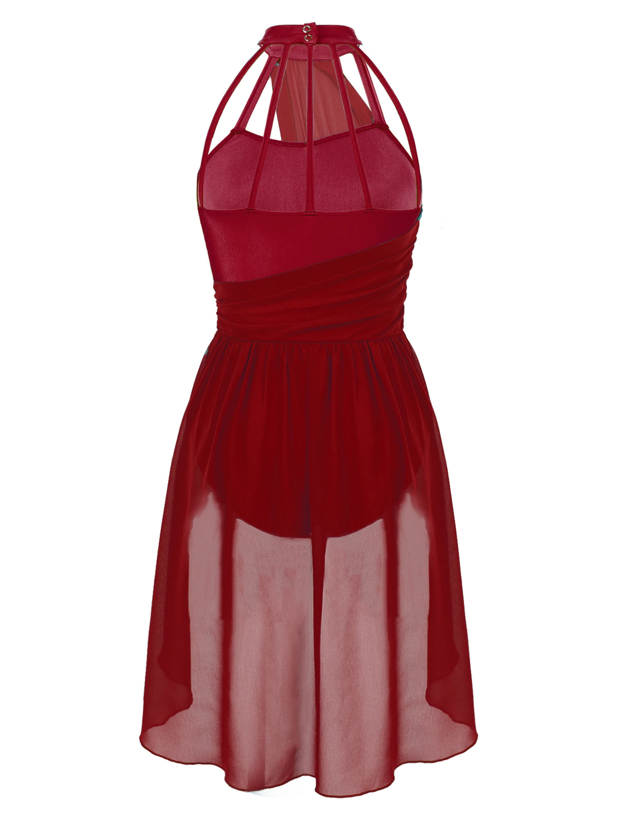 Women's ruched chiffon contemporary lyrical dress