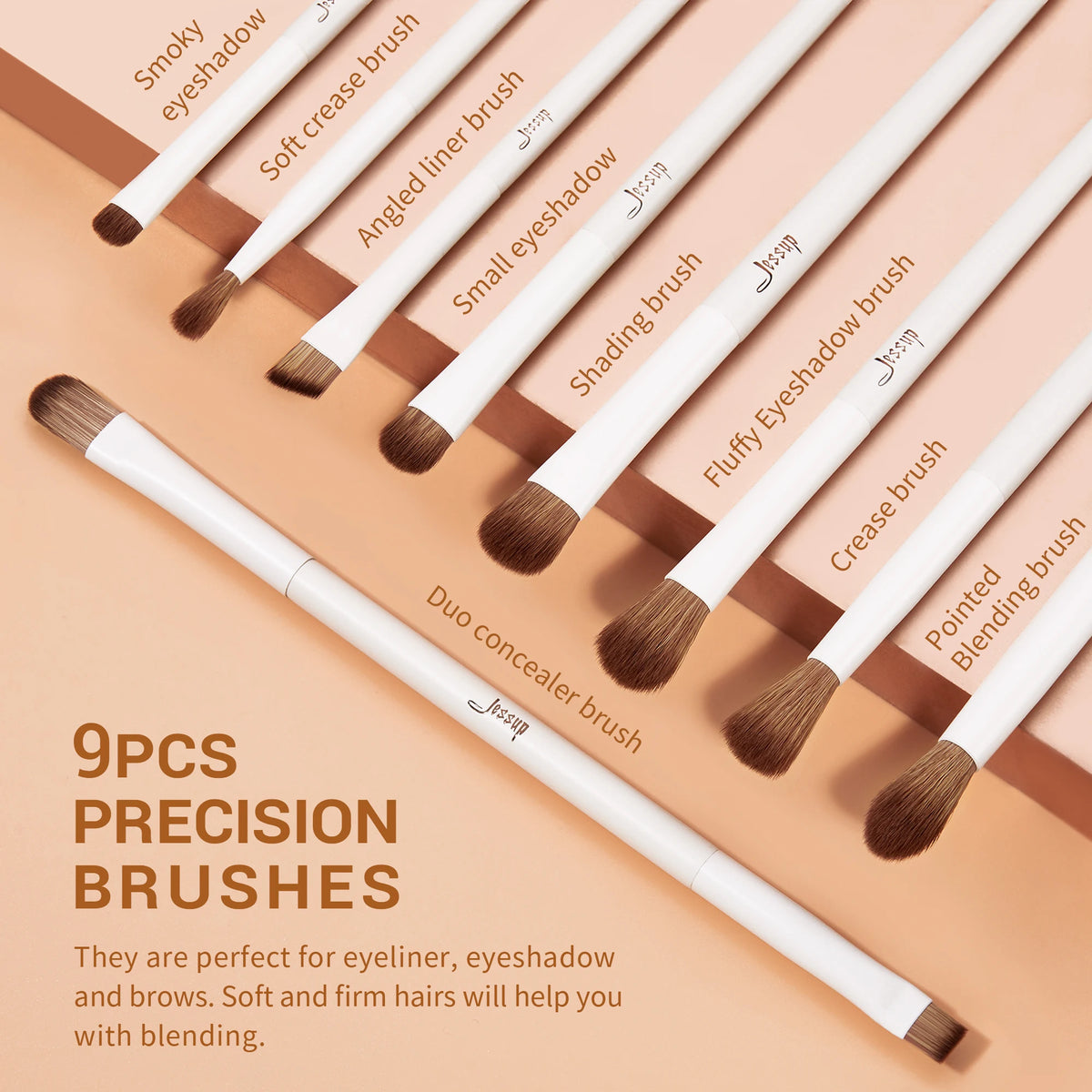 Jessup Makeup Brushes 14pc Makeup Brush Set Synthetic Foundation Brush Powder Contour Eyeshadow Liner Blending Highlight T329